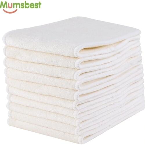 [Mumsbest]10Pc Bamboo Inserts Reusable Diaper Washable layer Inserts In Diaper Ecological Liners For Baby Eco-friendly Absorbent