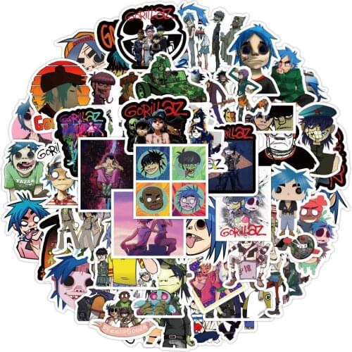 10/30/50PCS Gorillaz Band Stickers Cartoon Decal DIY Skateboard Fridge Laptop Motorcycle Travel Luggage Waterproof Sticker Toy