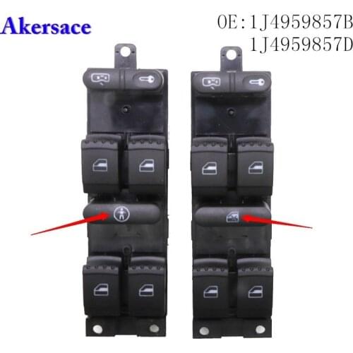 1J4959857 Power Window Master Switch for Jetta Golf MK4 Bora Passat B5 for SEAT Leon Toledo Window Switch 1J4959857B 1J4959857D