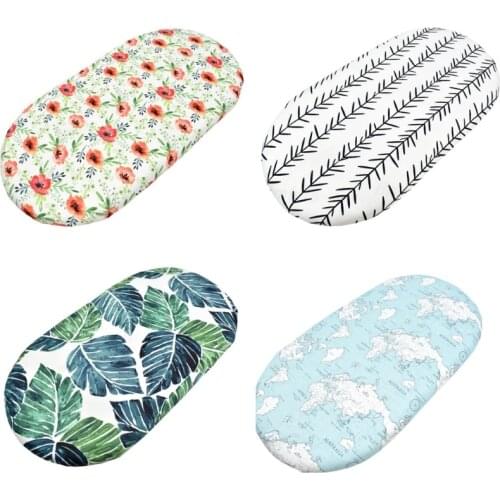 Baby Moses Basket Sheets Crib Care Changing Pad Mattress Printed Removable Cover