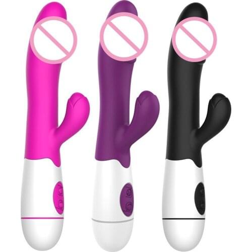 Silicone G Spot Dildo Rabbit Vibrator for Women Dual Vibration Waterproof Female Vagina Clitoris Massager masturbator Sex Toy