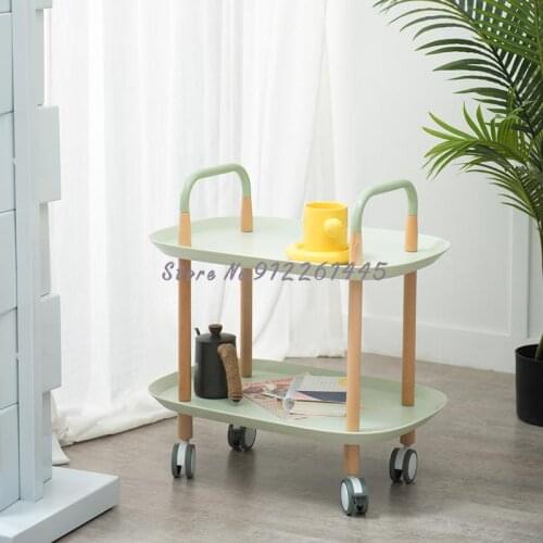 Nordic Simple Trolley Living Room Ins Storage Mobile Small Tea Table Sofa Corner Several Household Multifunctional Dining Cars