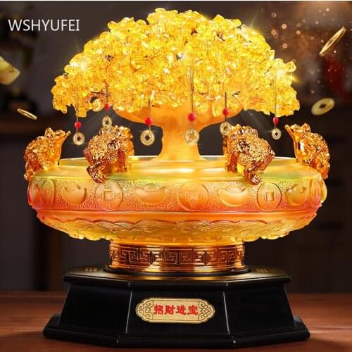 Creativity Liuli Living Room Wine Cabinet Decoration Home Lucky Money Ornaments Office Desktop Decor Crafts Housewarming Gift