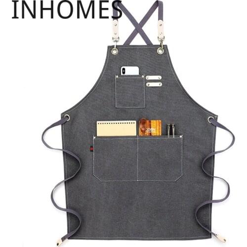 Waterproof Barista Bartender Apron Cowboy Custom Logo Restaurant Flower Work Milk Coffee Barber Shop Chef Overalls Delantal