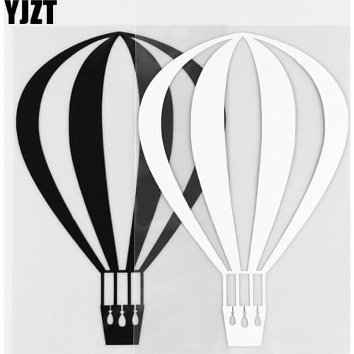 YJZT 10.4X15.5CM Funny Vinyl Decal Beautiful Hot Air Balloon Art Decor Car Stickers Black / Silver 10A-0346