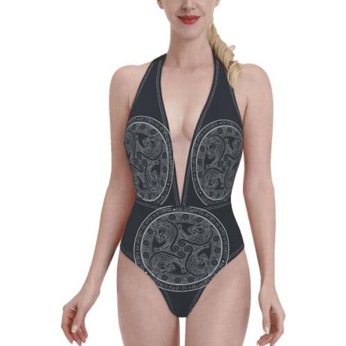 Women 2021 Exotic Bikinis No Nazis In Valhalla (Dark) Women Swimsuit One-Piece womens top Norse Beach wear For Women