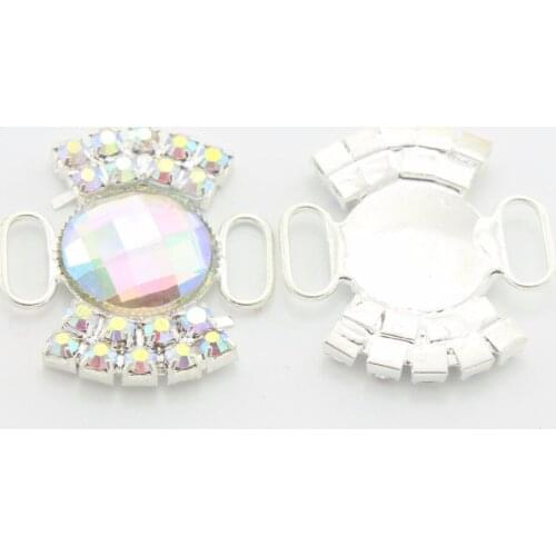 10pc Promotion New 30mm 1 1/2" Rhinestone Embellishment Diy Upholstery Buckle For Wedding Invitation Card For Ribbon Slider