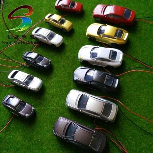30pcs model plastic mini color light car scale 1/100 for layout train