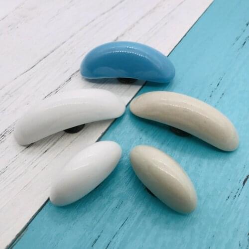 8Pcs Modern Drawer Knobs New Moon Furniture Door Pull Handle for Kids Room Cabinet Dresser PC Desk Ceramic Drawer Knobs 3 color