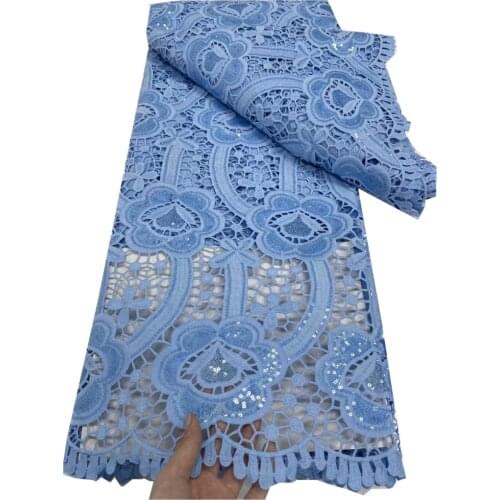 African Chiffon Lace Fabric 2021 High Quality Lace Material With Sequins Guipure Cord Lace For Wedding Party Sewing JYF-135