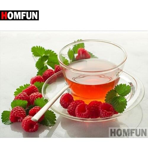 HOMFUN 5D DIY Diamond Painting Full Square/Round Drill "Tea fruit" Embroidery Cross Stitch gift Home Decor Gift A07869