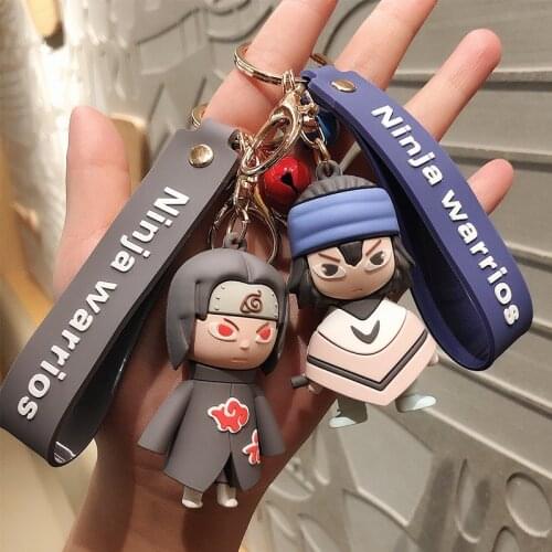 Anime Hokage Konoha Jiraiya Hatake Kakashi Cosplay Keychain Uchiha Silicate Gel Doll Schoolbag Pendant Key ring Toys Accessories