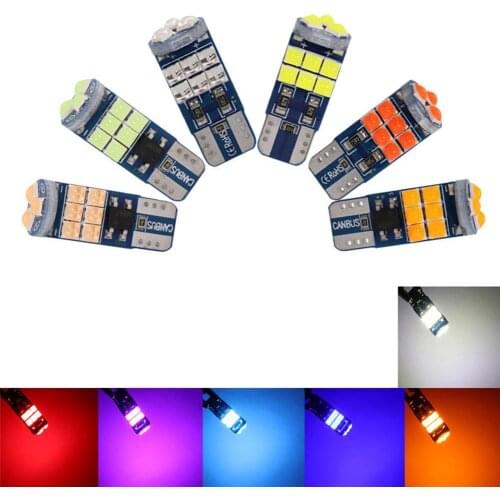 Car Led Width Light T10 3030 15SMD Stop Bulb 12V White Orange Red Auto Tail Lights Side Marker Lamp Reverse Light