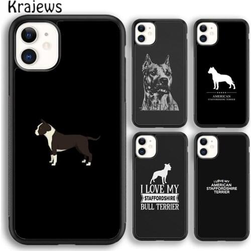 Krajews American Staffordshire Terrier Phone Case Cover For iPhone 5s SE 2020 6s 7 8 plus X XS XR 11 12 mini pro max coque Shell