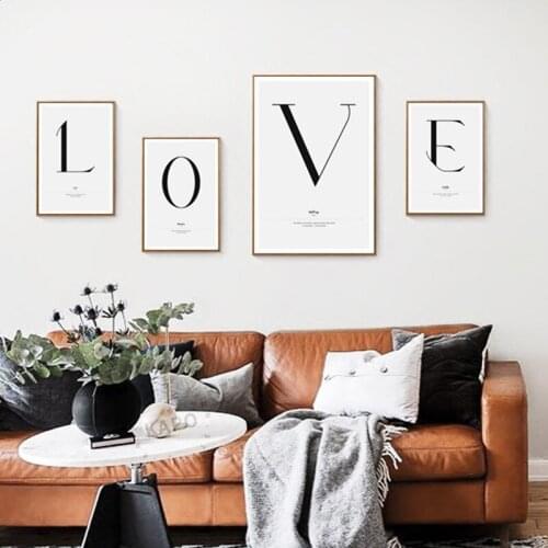 Nordic Style Quote Words Canvas Painting Simple Love Posters And Prints For Living Room Couples Wall Art Home Decor Unframed