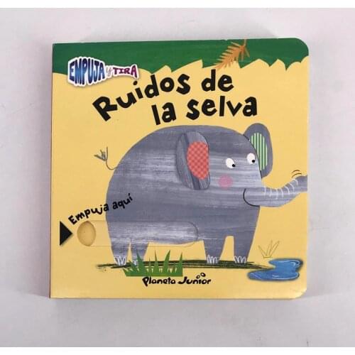 Parent Child Kids Baby Spanish Book Early Education Cute Push Pull Move Picture Reading Mini Pocket Cardboard Book Age 1 -4