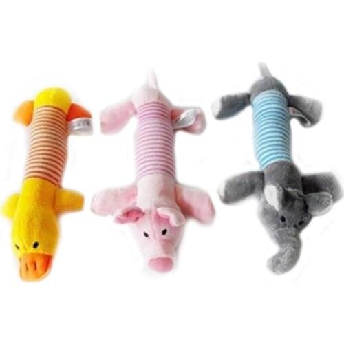 60% Dropshipping!!Dog Puppy Pet Chew Squeaker Squeaky Plush Pig Duck Elephant Sound Training Toy