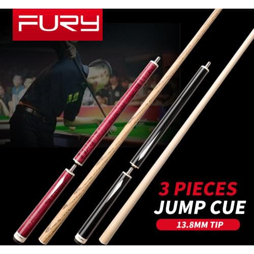 FURY JPS-1/2 Jump Cue 13.8mm H5 Green Glass Fiber Tip Ash/Maple Shaft Quick Joint 3 Pieces Jump Billard Professional Cue Stick