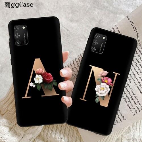 Custom Name Letter Monogram Flower Matte Soft Phone Case For Samsung Galaxy A32 A72 A02 A12 A42 A52 4G 5G Back Cover