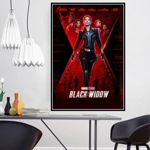 Calssic Marvel Superhero Movie Poster Print Black Widow Anime Picture Avenger Canvas Painting Wall Art Living KidRoom Home Decor