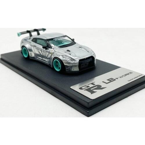 Diecast 1/64 Scale GTR Alloy Wide Body Modified Car Model Sports Vehicle Display Adult Collection Mini Toys Souvenir Ornaments