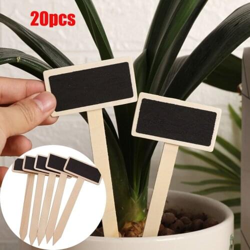 20pcs Creative Wooden Blackboard Succulent Plant Label Flower Marker Thick Tag Label Mark For Home Garden Decoration Ornaments
