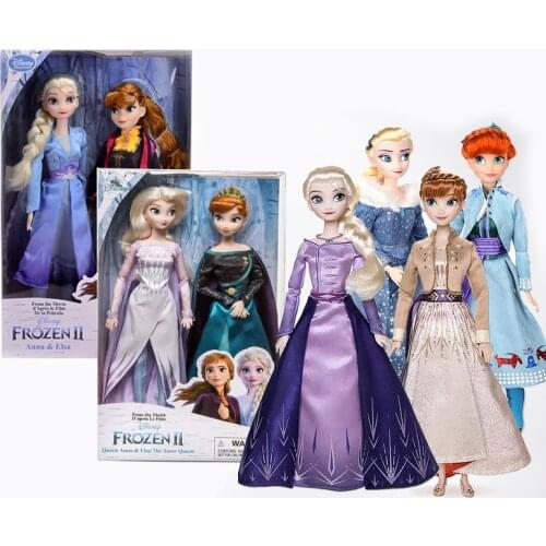 Disney Genuine Frozen Dolls Elsa Anna Princess Action Figure Toys Model with Accessories Girls Collection Toys Birthday Gifts