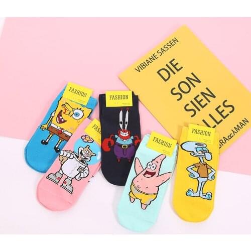 5 pairs of Spring autumn new lady boat socks cartoon cute short tube explode student cotton cartoon socks female