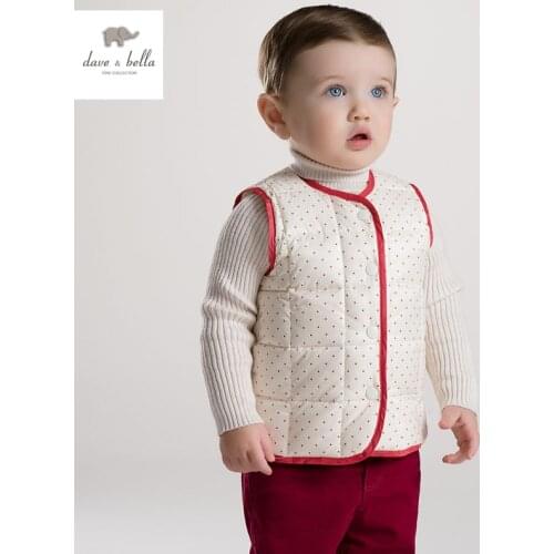 DB2969 dave bella autumn baby padded vest boys down feather vest infant clothes toddlers waistcoats girls vest