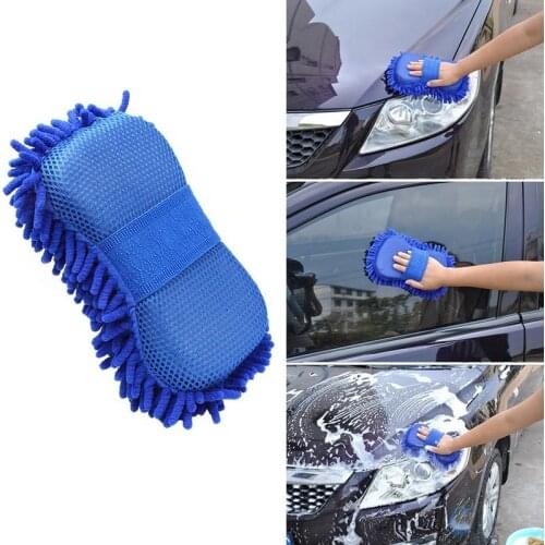 Superfine Fiber Coral Velvet Car Washing Sponge Gloves Creative Design Microfiber Soft Car Cleaning Brushes With Elastic Belt