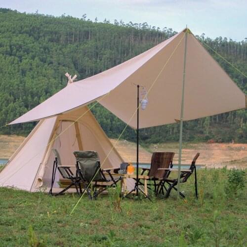 Outdoor Indian Cotton/oxford Tent add sunshelter 3-4 People Camping Pyramid Canopy Top Camping Tent Include Sunsheter