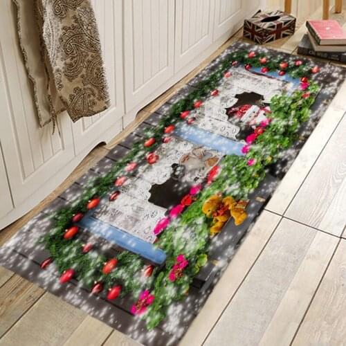 Christmas Rug 3D RUG Hallway Carpets and Rugs for Bedroom Living Room Carpet Kitchen Bathroom Anti-Slip Floor Mats 3D Mat