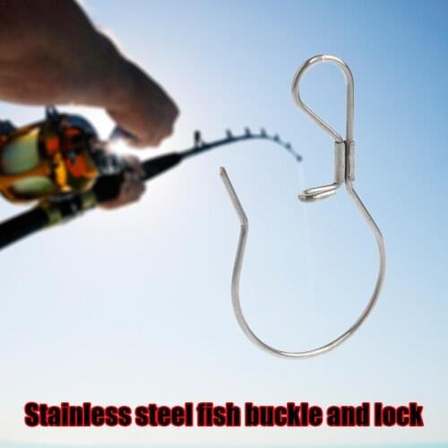 Fishing Accessories Stainless Steel Fishing Lock Buckle Fish Fishing Stringer Ropes Lock Belt N2I2