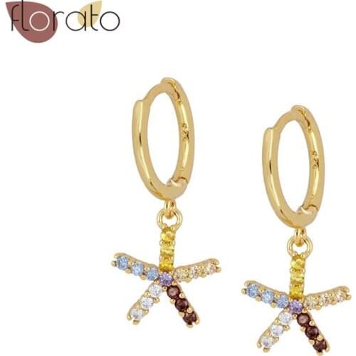 925Silver Starfish Pendant Tortoise Pendant Exquisite Fashion Hoop Earrings For Women Fashion Wedding Jewelry Birthday Present