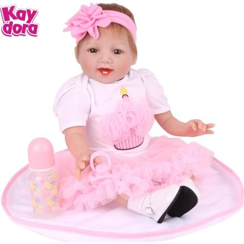 Lol Surprise Silicone Reborn Baby Dolls 22 Inch 55cm Bebe Boneca Toddler Cute Gril Menina Playmate Kids Birthday Gifts Play Toys