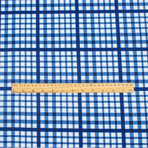Blue Plaid Reactive Dyes Pure Cotton Fabric For Dress Tissus Au MÈTre Telas Por Metro Tissu Vestidos Sewing Tela Ткань Для Шитья