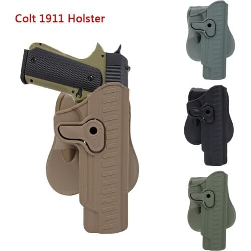 Tactical Right COLT 1911-5 Gun Holster Airsoft Pistol Holster with Vest Molle Attachment Waist Gun Case Hunting Accessories