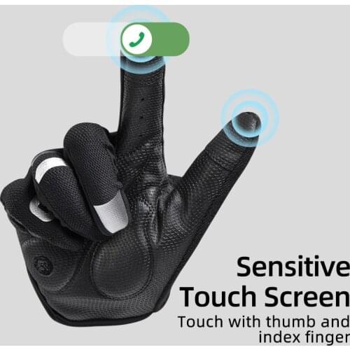 ROCKBROS Spring SBR Shockproof Gloves Reflective Screen Touch Cycling Gloves Bike Gloves Men Women Full Finger Bicycle Gloves
