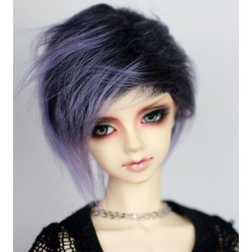 BJD Doll Fur Wig purple short hair wigs for 1/3 1/4 1/6 BJD DD SD MDD MSD YOSD doll fur wigs doll