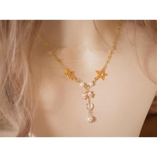 Lolita jewelry accessories cute pearl pendant necklace chain bracelet charm bangle B1286