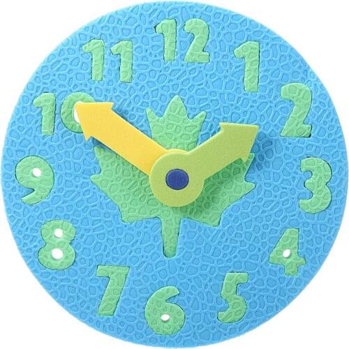 1pcs EVA Clock Toy Baby Kid Teaching Kindergarten Manual DIY Clock Early Learning Education Toy Random Color