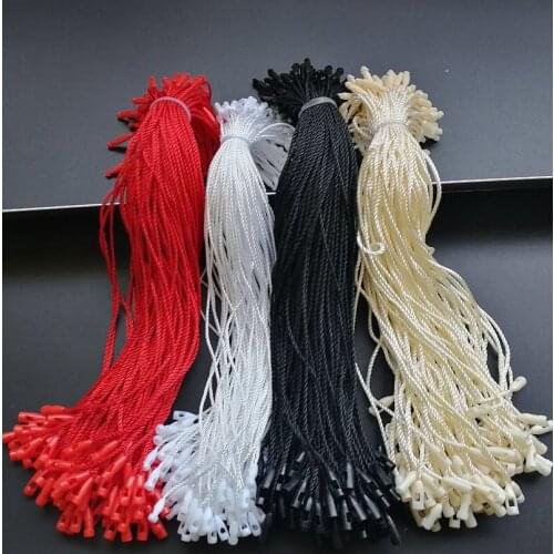 1000pcs/lot Garment Hang tag Cord Seal Tag strings Clothes Snap Lock Plastic Buckle Lable Polyester Rope For Diy Accessories