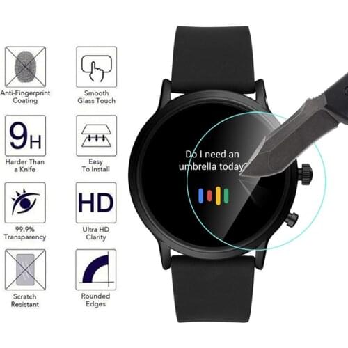 2pcs Screen Protector Tempered Glass Film For Fossil Gen 1/2/3/4/5/Sport Smartwatch 9H Ultra HD Clarity Anti-Scratch Film Cover