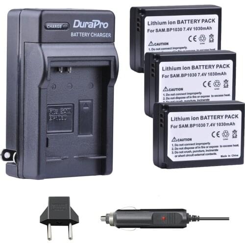 3pc 1030mAH BP-1030 BP 1030 Rechargeable Camera Battery + Car Charger For Samsung NX200 NX210 NX300 NX500 NX1000 NX1100 NX-300M