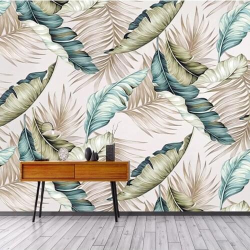 Custom 3D Wallpaper Plant Leaves Banana Leaf Art Oil Painting Dining Room Living Room TV Background Wall Mural Papel De Parede