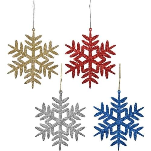 4Pcs/Pack New Product Christmas Decoration Mixed Color Snowflakes For Christmas Tree Hanging Party Scene Decoration