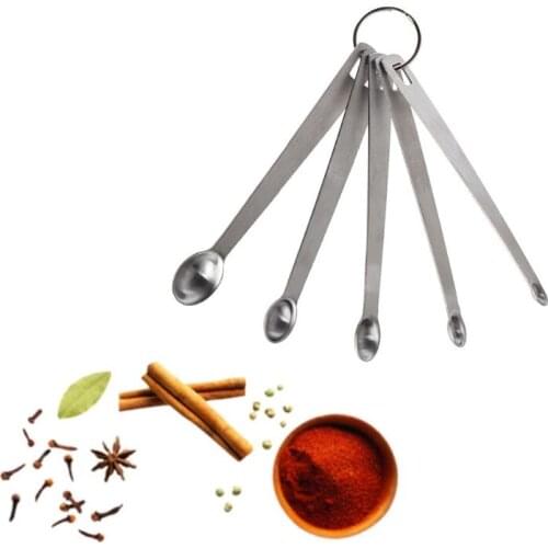 5pcs/set Stainless Steel Mini Measuring Spoon Durable Home Sauce Cutlery Accessories Kitchen Baking Tool 77UD