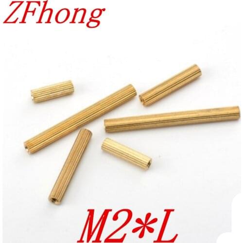 50pcs/lot M2*3/4/5/6/7/8/10/11/12/13/14/15/16/17/18/19/20mm Brass Round Standoff Spacer Female Female M2 Brass Threaded Spacer