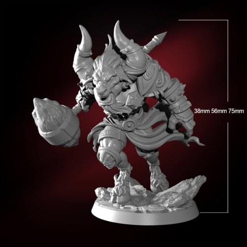 75mm 56mm 38mm Resin Model Minotaur Lord Figure Unpainted No Color DW-014