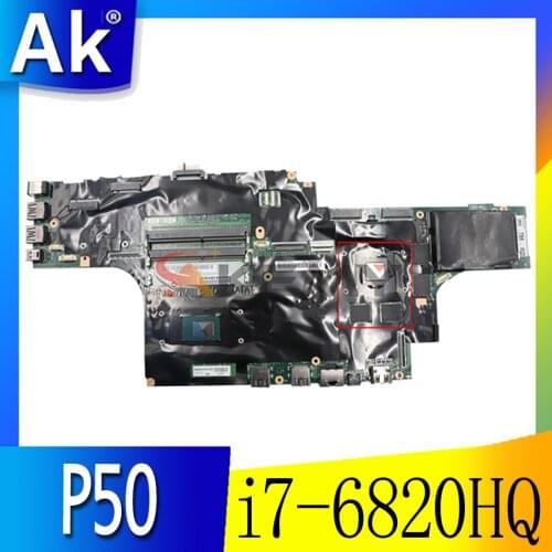 Akemy For Lenovo Thinkpad P50 Laptop Motherboard CPU i7-6820HQ Tested OK FRU 01AY365 01AY394 01AY447 01AY364 01AY384 01AY372